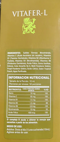 Vitafer-l Gold | Multivitaminico Potenciador | 500ml Pack X 3 Caramelo