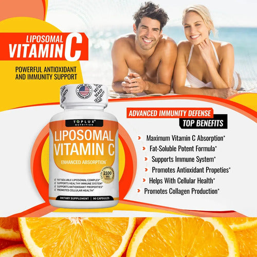 Vitamina C Liposomada De 2100 Mg Alta Absocion Extra Fuerte