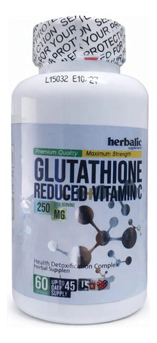 Glutatión Reducido + Vitamina C 250mg Herbalic | Antioxidante y Piel – 60 Cáp