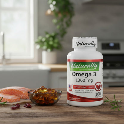 Omega 3 Naturally 1360mg | Corazón, Cerebro y Articulaciones – 100 Cápsulas