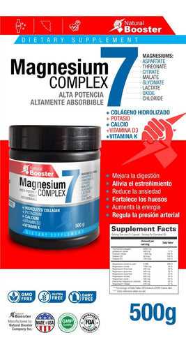 Magnesio Complex 7 en Polvo 500g | Energía, Relajación y Sueño Profundo