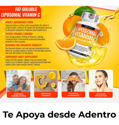 Vitamina C Liposomada De 2100 Mg Alta Absocion Extra Fuerte
