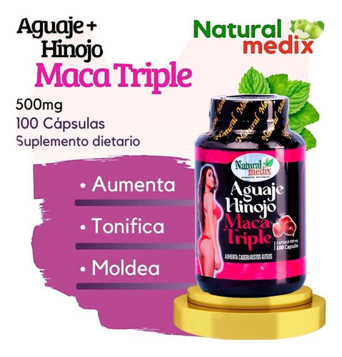 Natural Medix Aguaje Hinojo Maca Triple 100 Cápsulas Sin Sabor