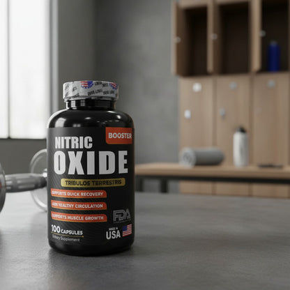 Óxido Nítrico Booster + Tribulus Terrestris | Rendimiento, Fuerza y Vitalidad – 100 Cáp