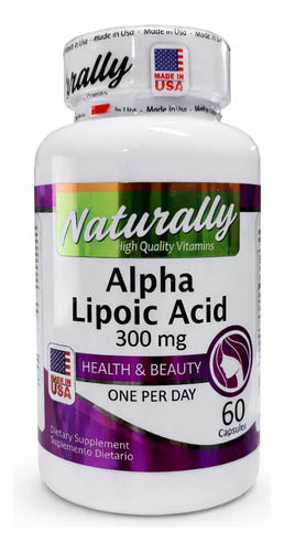 Alpha Lipoic 300mg Naturally | Antioxidante, Azúcar y Neuroprotécción – 60 Cápsulas