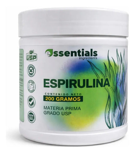 Espirulina en Polvo Essentials 200g | Superalimento, Energía y Detox – Grado USP
