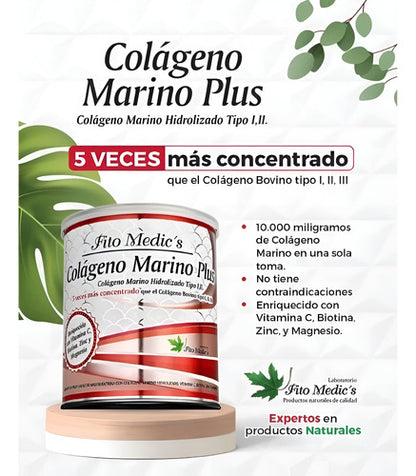 Colágeno Marino Plus Hidrolizado en Polvo 10.000mg | Piel, Articulaciones y Huesos – 400g