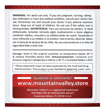 Magnesio Glicinato 550mg + Vitamina D3 Mountain Valley | Sueño y Huesos – 100 Cáp