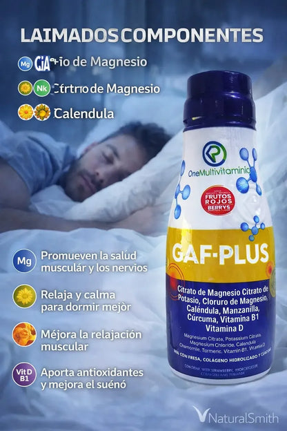 GAF-PLUS Magnesio y Potasio Líquido | Calambres, Energía y Recuperación – 500ml