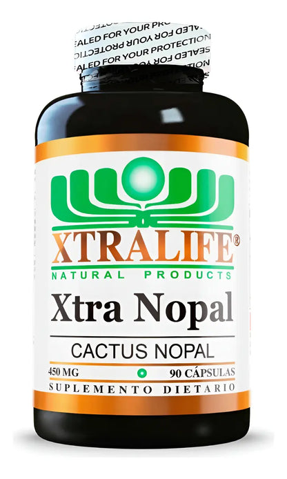 Xtra Nopal 450mg Xtralife | Control de Azúcar, Colesterol y Peso – 90 Cápsulas