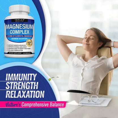 Magnesio Complejo Toplux 1000mg | Para Dormir Mejor, Energía y Relajación