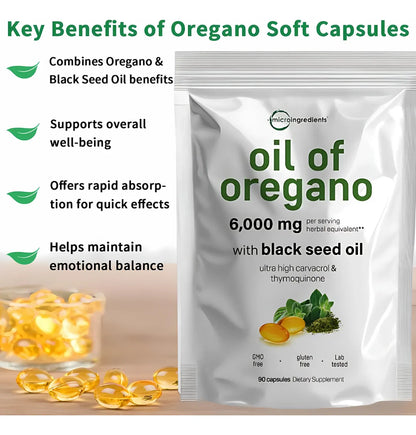 Aceite de Orégano 6000mg | Antibiótico Natural para Defensas e Inmunidad