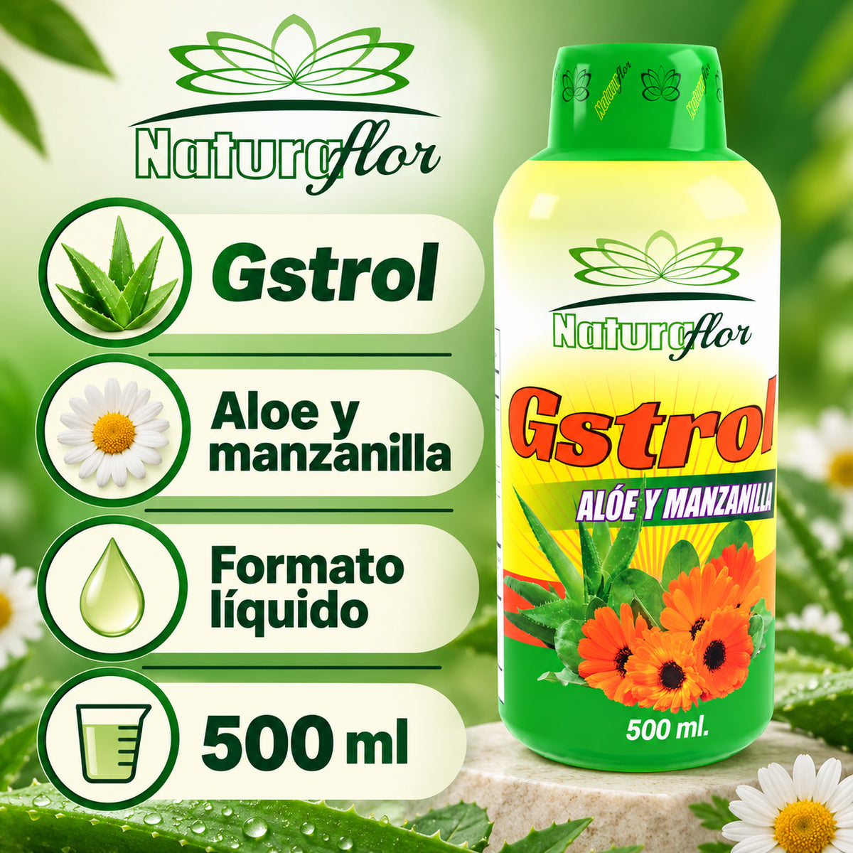 GSTROL JARABE 500ML NATURA FLOR · Información de producto