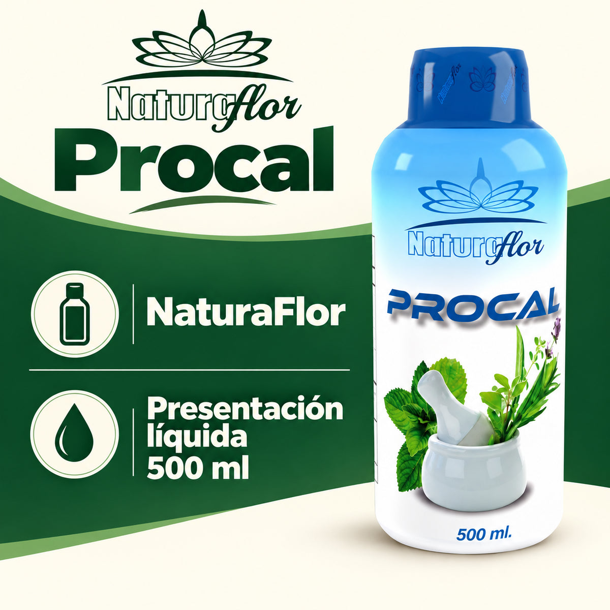 PROCAL JARABE 500ML NATURA FLOR · Información de producto